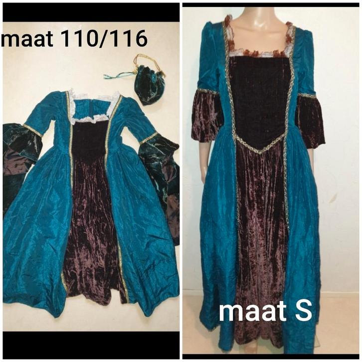 Jurk middeleeuwen 2 stuks maat S maat 110/116, Hobby en Vrije tijd, Kostuums, Theaterbenodigdheden en LARP, Zo goed als nieuw