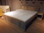 STOER BED VAN GEBRUIKT STEIGERHOUT 180 X 200 CM. 369,- EURO!, Nieuw, 180 cm, Bruin, Ophalen