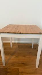 Ikea Lerhamn eettafel hout en wit 74x74cm, Huis en Inrichting, Tafels | Eettafels, Ophalen, Gebruikt, Rechthoekig, 50 tot 100 cm