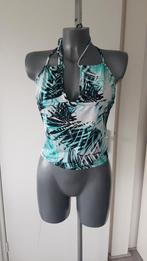 Turquoise wit zwart topje halter, Wit, Ophalen of Verzenden, Zo goed als nieuw, Maat 36 (S)