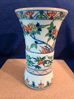 Vintage Chinese trompetvaas met vogel- en bloemdecor, Ophalen of Verzenden