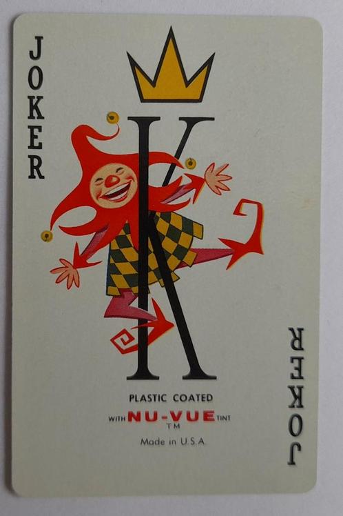1 USA joker met nu-vue tekst, Verzamelen, Speelkaarten, Jokers en Kwartetten, Zo goed als nieuw, Joker(s), Ophalen of Verzenden