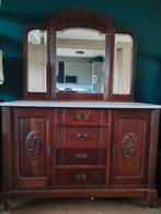 Antieke Franse Kaptafel 1890 met Marmer, Antiek en Kunst, Antiek | Meubels | Kasten, Ophalen