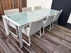Tuinset met 6 stoelen en kussens, Tuin en Terras, Tuinsets en Loungesets, Overige materialen, Gebruikt, 6 zitplaatsen, Ophalen of Verzenden