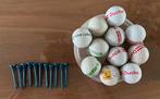 11 golfballen met 11x tee, Ophalen of Verzenden, Gebruikt, Bal(len), Overige merken