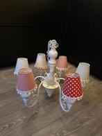 Kroonluchter kinderkamer met vrolijke lampenkappen, Huis en Inrichting, Lampen | Kroonluchters, Ophalen of Verzenden, Gebruikt
