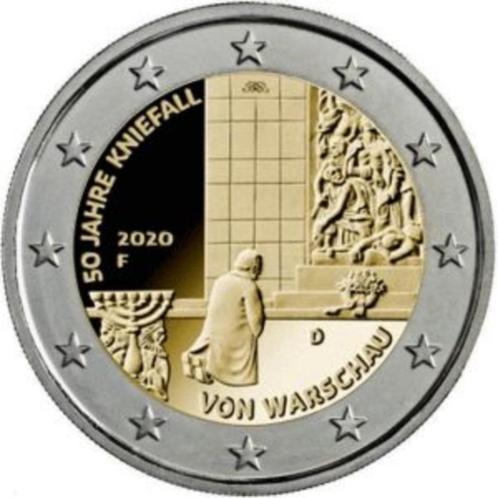 2 Euro Duitsland 2020 - Knieval van Warschau - UNC, Postzegels en Munten, Munten | Europa | Euromunten, Losse munt, 2 euro, Duitsland