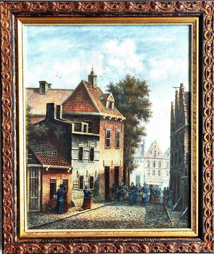 Passeo urbano Martinez, Antiek en Kunst, Kunst | Schilderijen | Modern, Ophalen of Verzenden