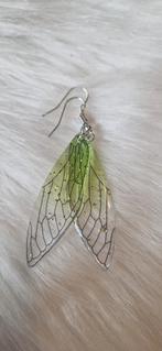 Handgemaakte Vleugel Oorbellen - Groen, Sieraden, Tassen en Uiterlijk, Overige materialen, Hangers, Nieuw, Ophalen of Verzenden