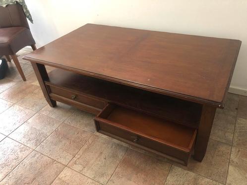 Houten Salontafel kersenhout met Opbergruimte, Huis en Inrichting, Tafels | Salontafels, Gebruikt, Minder dan 50 cm, 100 tot 150 cm