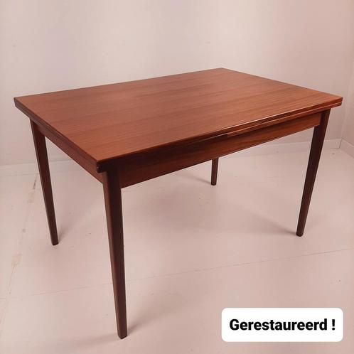 Mid-century eettafel, Deens design, retro 1960s, uitschuif, Huis en Inrichting, Tafels | Eettafels, Zo goed als nieuw, 150 tot 200 cm