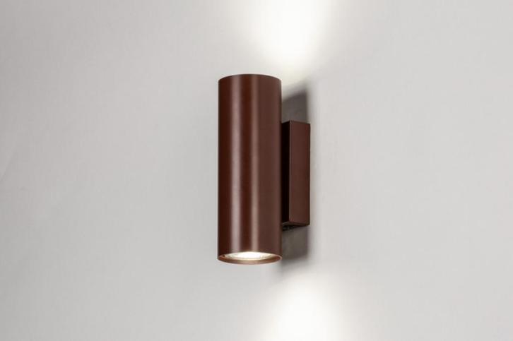 wandlamp roodbruin bruin keuken bank hoekbank hal bed lamp, Huis en Inrichting, Lampen | Wandlampen, Nieuw, Metaal, Ophalen of Verzenden