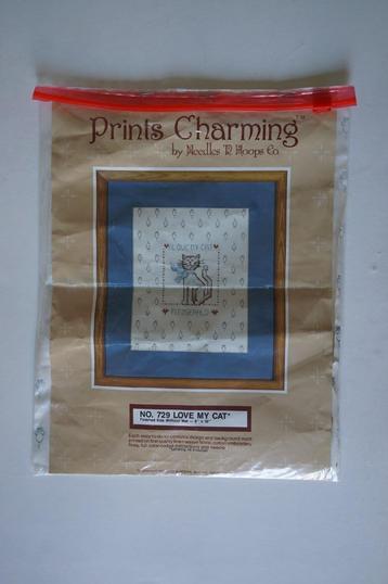 borduurpakket borduurwerk prints charming 729 love my cat beschikbaar voor biedingen
