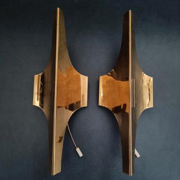 Vintage Space Age messing wandlampen Doria Leuchten . beschikbaar voor biedingen