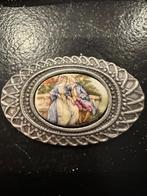 BROCHE = prachtig en authentiek van Tin Porselein ,  code 62, Ophalen of Verzenden, Zo goed als nieuw