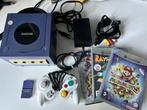 Nintendo Gamecube with games Mario Rayman, Gebruikt, Ophalen of Verzenden, Met 1 controller, Paars