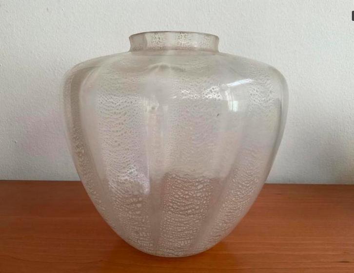 A.D.Copier: vaas VS0221 170 mm met tincraquelé Leerdam 1937, Antiek en Kunst, Antiek | Glas en Kristal, Verzenden