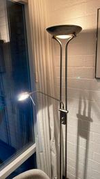 Stalamp RVS, 2 armig met plafondlamp en leeslampen te koop, Ophalen, Gebruikt, Metaal, 150 tot 200 cm