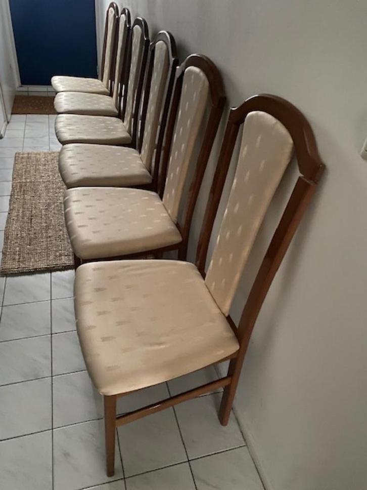 6 stijlvolle stoelen, Huis en Inrichting, Stoelen, Zo goed als nieuw, Vijf, Zes of meer stoelen, Hout, Kunststof, Stof, Overige kleuren