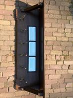 Antieke Eiken Kapstok met Geslepen Glas & koper beslag, Wandkapstok, Ophalen of Verzenden, Zo goed als nieuw, Minder dan 100 cm