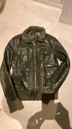 Vintage donkergroen leren jack, Kleding | Dames, Rokken, Ophalen of Verzenden, Zo goed als nieuw, Maat 34 (XS) of kleiner, Boven de knie