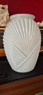 Vintage anchor hocking art deco wit glazen vaas 26 cm, Ophalen of Verzenden