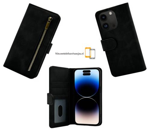 Apple Iphone 13 Luxe bookcase portemonnee hoesje - Zwart, Telecommunicatie, Mobiele telefoons | Hoesjes en Frontjes | Apple iPhone