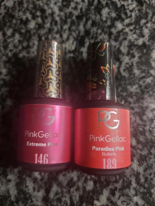 2 Pink gellac paradise pink en extreme pink, Sieraden, Tassen en Uiterlijk, Uiterlijk | Cosmetica en Make-up, Nieuw, Handen en Nagels