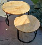 Gebruikte Salontafel Set, Huis en Inrichting, Tafels | Salontafels, Gebruikt, 50 tot 100 cm, Rond, Metaal