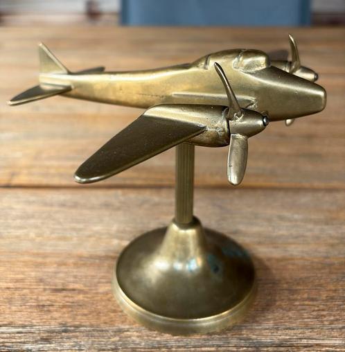 Massief messing model van een Mosquito? jachtbommenwerper, Verzamelen, Luchtvaart en Vliegtuigspotten, Gebruikt, Schaalmodel, Ophalen of Verzenden