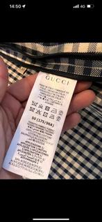 Gucci overhemd - Maat L - Blauw/Wit, Kleding | Heren, Overhemden, Ophalen of Verzenden, Zo goed als nieuw, Blauw, Halswijdte 41/42 (L)