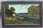 Landschap met dieren en personen, Antiek en Kunst, Ophalen of Verzenden