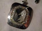zilverkleurige hanger met grote helderen steen en strass, Overige materialen, Met strass, Nieuw, Ophalen of Verzenden