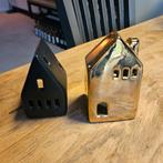 Twee waxinelicht houders. Huisjes van Sissy Boy, Ophalen of Verzenden, Zwart, Metaal, Minder dan 25 cm
