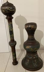 Champleve bronzen staande lamp voet, Ophalen