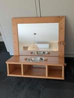 Montessori wastafel met spiegel & bar van massief elzenhout!, Kinderen en Baby's, Kinderkamer | Overige Meubels, Ophalen, Zo goed als nieuw