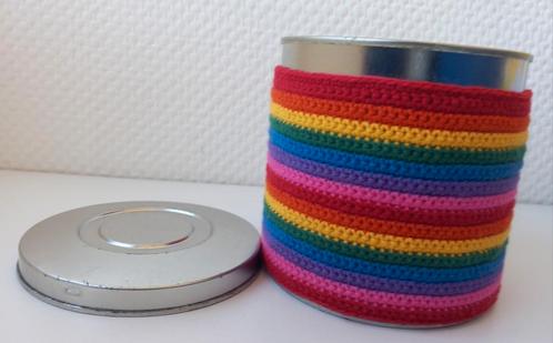 Gondas Creaties Retro opbergblik Regenboog gestreept katoen, Kinderen en Baby's, Speelgoed | Buiten | Los speelgoed, Nieuw, Ophalen of Verzenden