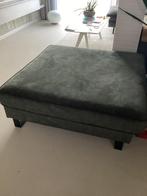 Grote verlours donkergroene poef, Ophalen, Zo goed als nieuw, Vierkant, 100 tot 125 cm