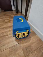 Transportbox kat-poes/ hondje blauw/geel kunststof, Ophalen of Verzenden, Zo goed als nieuw