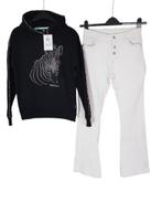 Gave witte HEMA flared wide leg stretch jeans maat 158., Kinderen en Baby's, Kinderkleding | Maat 158, Broek, Zo goed als nieuw