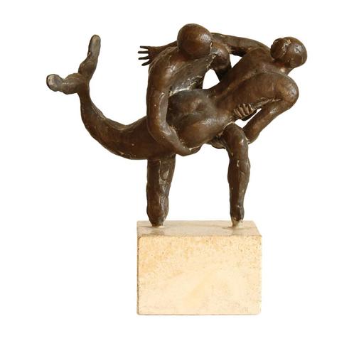 Ek van Zanten - Sculptuur : Man met Zeemeermin, Antiek en Kunst, Kunst | Beelden en Houtsnijwerken, Ophalen of Verzenden