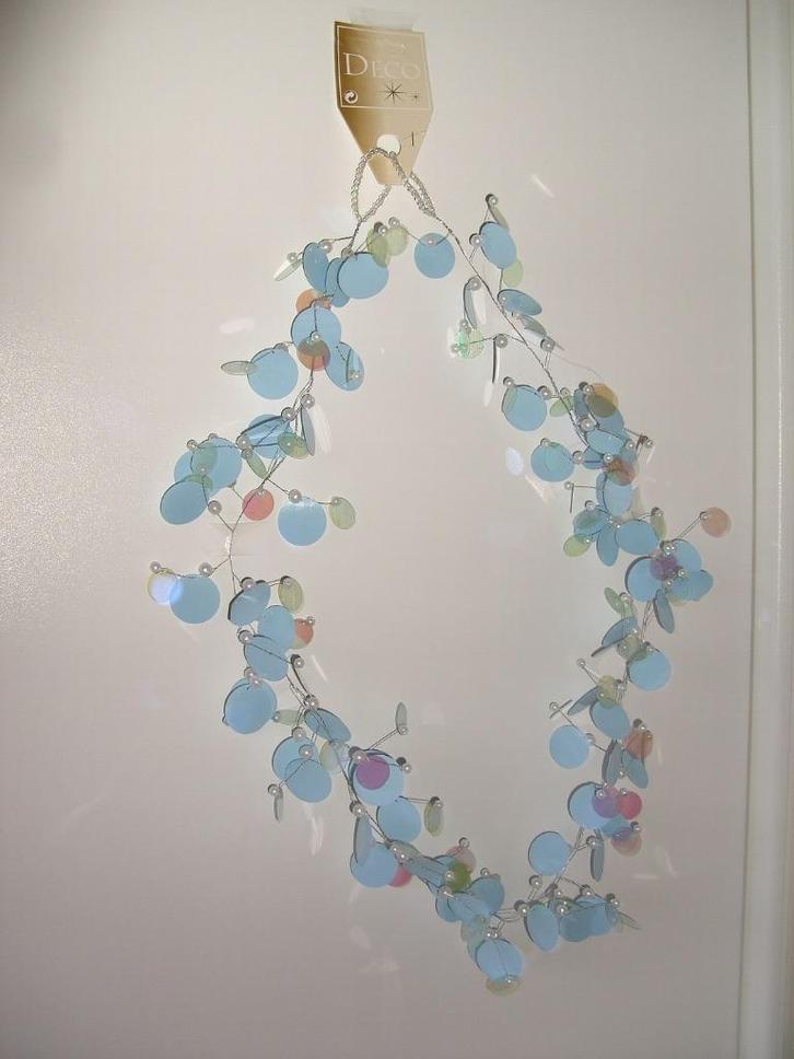GUIRLANDE (PARELMOER) SLINGER BLAUW KRALEN 5 Stuks Nieuw, Huis en Inrichting, Woonaccessoires | Wanddecoraties, Nieuw, Ophalen of Verzenden