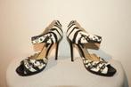 Jimmy Choo X H&M sandalen zebra motief met studs Nieuw 36, Verzenden, Zwart, Nieuw, Sandalen of Muiltjes