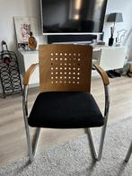 4x Lande eetkamerstoel – hout/stoffering, Ophalen, Gebruikt, Zwart, Vier