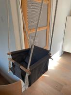 Babyschommel hout/ grijze stof met kwastjes, Ophalen, Zo goed als nieuw, Overige typen