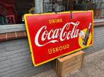 Oude Coca-Cola emaille Reclamebord - IJskoud!, Verzamelen, Ophalen, Reclamebord, Gebruikt, .