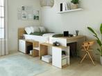 Gaby kajuitbed met bureau en bergruimte - Wit/eiken