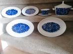 Porcelaine fine de boheme Blauw servies bloemen, Antiek en Kunst, Ophalen of Verzenden