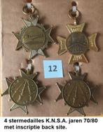 schietsport, set van 4 ster medailles K.N.S.A. jaren 70/80, Ophalen of Verzenden, Overige materialen, Nederland