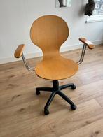 Leuk retro-style houten bureaustoel, Ophalen, Gebruikt, Bruin
